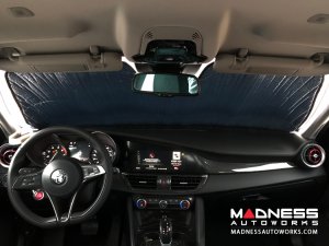 Alfa Romeo Giulia Windshield Sunshade/ Reflector - BlackOut Sunshade - Roll Up Alfa Romeo Giulia Windshield Sunshade/ Reflector - BlackOut Sunshade - Roll Up
